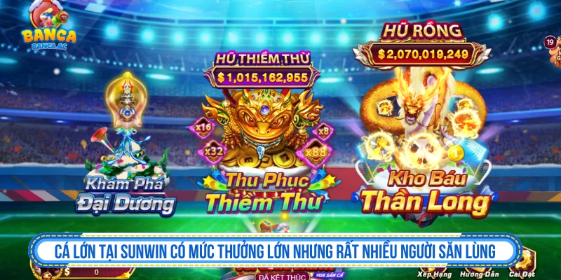 Cá lớn tại SUNWIN có mức thưởng lớn nhưng rất nhiều người săn lùng