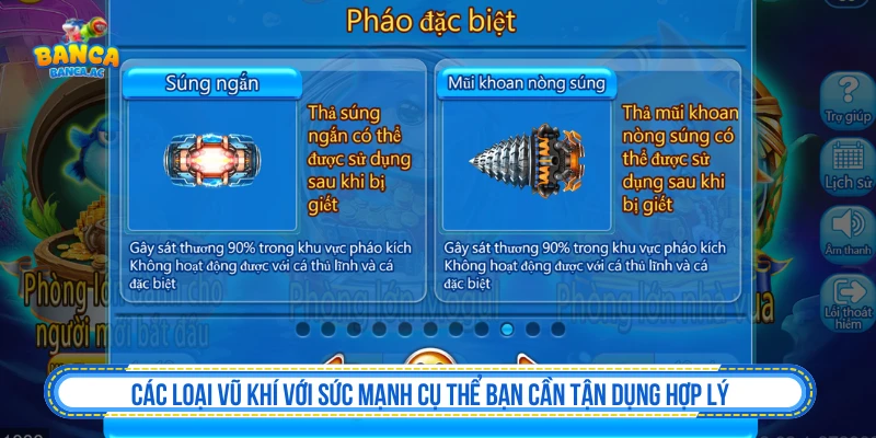 Các loại vũ khí với sức mạnh cụ thể bạn cần tận dụng hợp lý