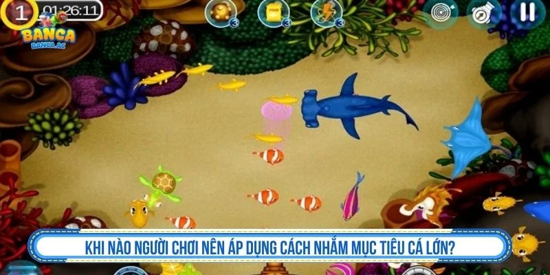 Người chơi nên lựa chọn thời điểm áp dụng cách nhắm mục tiêu cá lớn phù hợp