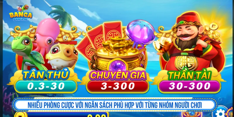 Nhiều phòng cược với ngân sách phù hợp với từng nhóm người chơi